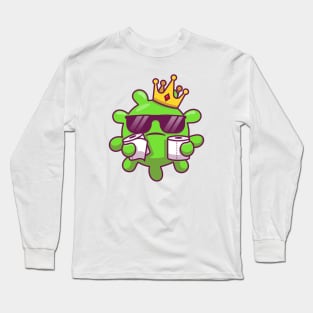 Cute King Virus With Toilet Tissue Long Sleeve T-Shirt